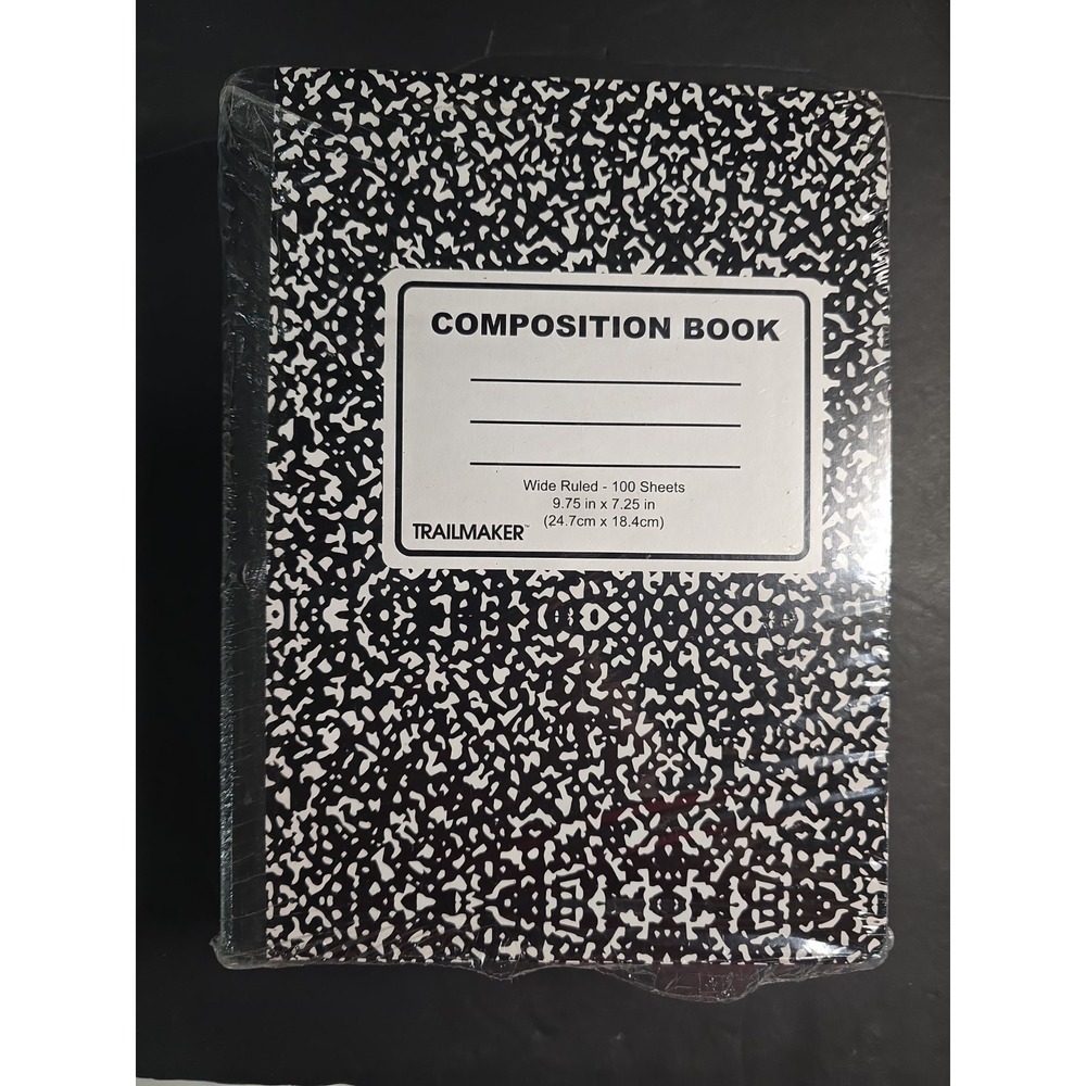 Wide Ruled Composition Books Black 100 Sheets - Pack Of 5